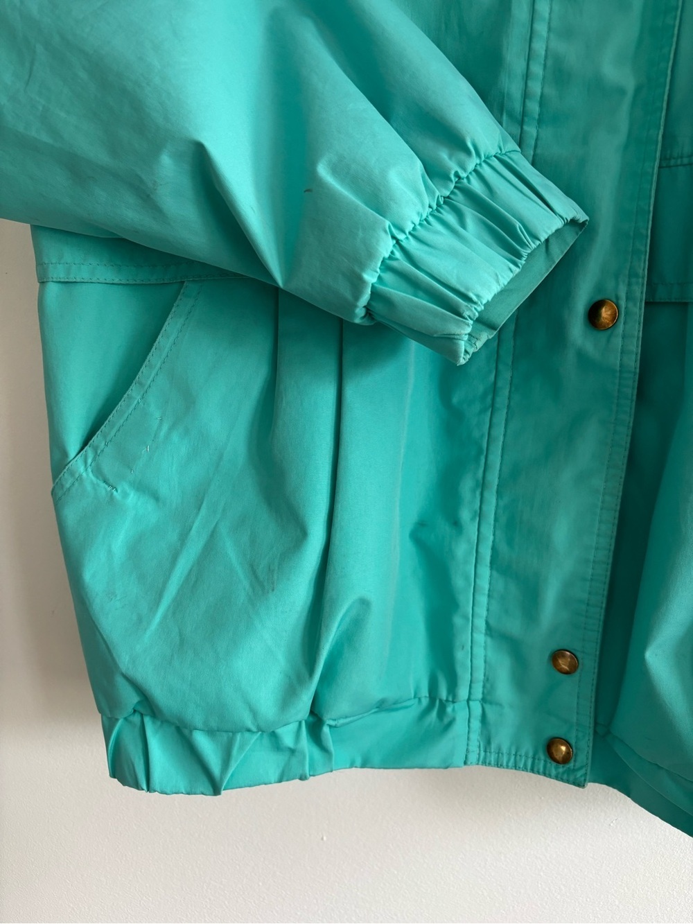 Vintage 90s FarWest Turquoise Lightweight Gore-Tex Windbreaker Rain Jacket - Picture 4 of 14